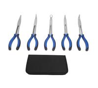 Starrypxl Long Reach Plier Set 5 Pcs 11 Inch Ergonomic Grip Steel 25 45 90 Degree Bent Circle Nose for Narrow Spaces