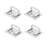 Starrypxl Lot de 4 poignées encastrées carrées en acier inoxydable 316 pour armoire de bateau, montage encastré, sécurisées, pour yacht en fibre de verre, 76 x 56 mm