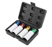 Starrypxl Metric 1/2in Wheel Lug Nut Drive Impact Socket Set 4PCS Color Coded Scratch Proof Durable Repair Tools