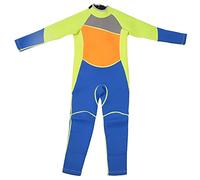 Starrypxl Neoprene Kids Wetsuit Long Sleeves One Piece Diving Suit for Boys Keep Warm Snorkeling Surfing Swimming M123 Blue Black 2.5mm Thickness XS S M L XL (M123 Size 12)
