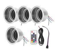 Starrypxl Porte-gobelets à LED RVB, 4 pièces, DC 12 V, en Acier Inoxydable, avec télécommande, pour Camping-Car, Camion, Voiture, Yacht