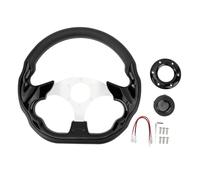 Starrypxl Racing Wheel Wheel 13in PU Blue Impact Proof amélioré Grip Easy Installer Elegul Look Véhicule (Noir)