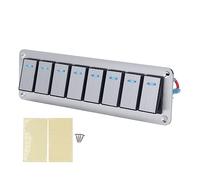 Starrypxl Rocker Switch Panel 8 Gang 3 Pin LED Blue Light Toggle On Off 12-24V Versatile Control System for Marine RV Boat Car