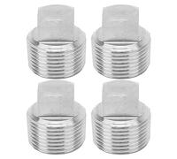 Starrypxl Square Head Plug 316 Steel 26.5mm Pipe End Cap Fitting 4 Pcs Durable Connector Ideal Industrial Applications