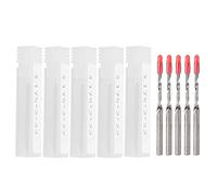 Starrypxl Tungsten Steel CNC Cutter de gravure 5pcs 3.175x2x22mm outil de précision du moulin à extrémité à lame unique Plastique métallique idéale