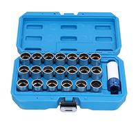 Starrypxl Wheel Lock Nut Key Set 21pcs Chrome Vanadium Steel Nut Stud Removal Tool Car Maintenance Durable Versatile Secure Fit for Automotive Repair and Tire Service