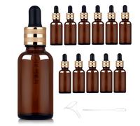 StarryTiger 12pcs 30ml Flacons en Verre Ambre avec Pipettes, Bouteilles en Verre Vide avec Compte-gouttes Verre Pipettes pour Huile Essentielle, Aromathérapie, Liquids Chimique, Parfum