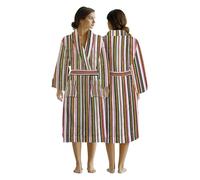 Stars and Stripes Peignoir de luxe multicolore à rayures fines 100 % coton velours de conception britannique jacquard teint en fil, multicolore, L-XL