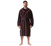 Stars and Stripes Peignoir de luxe pour homme en velours 100 % coton Motif rayures Jaune marine, multicolore, S-M