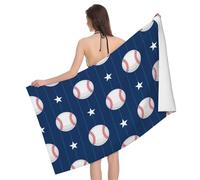 Stars Baseball Drap De Bain Douce Serviette De Bain Anti-Sable Serviette De Plage pour Hôtel Piscine Spa Fitness 80X130Cm