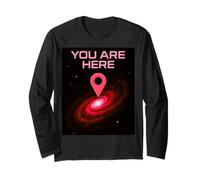 Stars Galaxy Science Red « Vous êtes Ici » Scifi Space Geeks Manche Longue