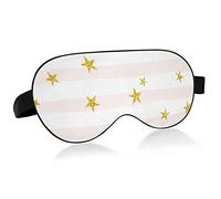 Stars Pink Stripes Sleep Eye Mask, Sleeping Mask & Blindfold with Elastic Headband Soft Comfort Eyeshade Sleep Cover for Travel Yoga Sieste