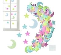 Stars, Star Wall Stickers, Moon and Stars Decor, Glowing Wall Stickers, Kids Wall Stickers, Removable Wall Stickers, 2.6cm/1.02 inches for Bedroom Living Room Parties