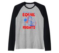 Stars Stripes and Equal Rights 4th of July Women's Rights Manche Raglan