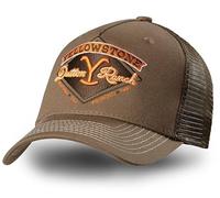 STARS & STRIPES Casquette trucker marron de style Yellowstone - Casquette Western Snapback avec maille et logo - Réglable - Taille unique - Look cowboy pour ranch, festival et extérieur