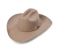 STARS & STRIPES Chapeau Houston Sand - Chapeau de cowboy western de haute qualité et indéformable en feutre de laine, sable, 58