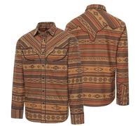 STARS & STRIPES Chemise Western Mode Rusty - Marron en 100 % coton - Style western intemporel, beige, XXL