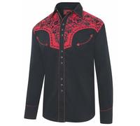 STARS & STRIPES Chemise western pour homme « Brooks », noir/rouge, L