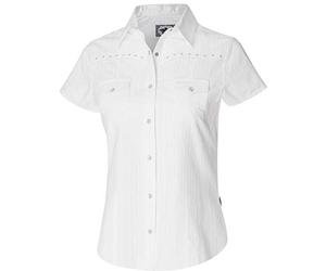 STARS & STRIPES Chemisier western pour femme Bikerin Country Cowgirl Western Style « Amelie », Blanc., S