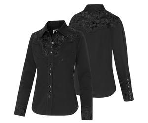 STARS & STRIPES Chemisier western Ruth - Rouge - Chemisier brodé à manches longues - Style western classique, Noir , L