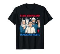 Stars Stripes Immigrants Rights 4 juillet Droits des réfugiés T-Shirt