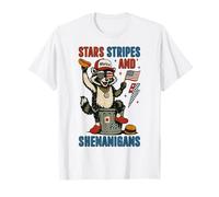 Stars Stripes Shenanigans Funny Raton laveur drapeau américain 4 juillet T-Shirt