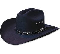 STARS & STRIPES Tucson Chapeau noir - Chapeau de cowboy western mexicain indéformable, Noir , 59