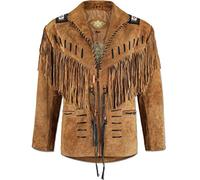 STARS & STRIPES Veste en cuir pour homme - Style western « Buffalo » - Marron - Marron - XX-Large