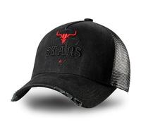 STARS & STRIPES Western-Mode Trucker Casquette Stars Black - Noir & Blanc avec broderie & empiècement en maille | Casquette snapback réglable, Noir , taille unique