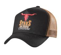 STARS & STRIPES Western-Mode Trucker Longhorn Black - Casquette snapback réglable - Noir et marron - Avec broderie et empiècement en maille, multicolore, taille unique