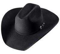 STARS & STRIPES Wyoming Black Hat - Chapeau de cowboy western indéformable et imperméable en feutre de laine, Noir , 58