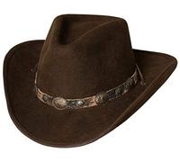 Stars und Stripes Chapeau Western Country en feutre pour homme et femme Marron - Noir - L