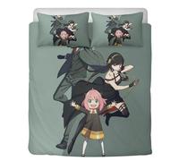 STARSAY Spy x Family Parure de lit pour enfant en microfibre avec housse de couette 135 x 200 cm, avec fermeture éclair, cadeau pour fille, motif Loid Forger