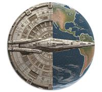 Starship-and-Earth Puzzle 1000 Pièces Cadeau Unique Science Fiction Jeu Éducatif Challenge Toy À De Qualité Supérieure Peinture Art pour Adultes Et Enfants À Partir De 14 Ans 1000pcs (67.5x67.5cm)