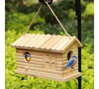 STARSWR Nichoir à oiseaux d'extérieur en bois brut pour oiseaux à suspendre, nichoir à oiseaux en bois brut