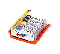 START - 5 Cartouches d'Encre Compatibles avec Canon PGI-570 PGBK XL, CLI-571BK, CLI-571C, CLI-571M, CLI-571Y