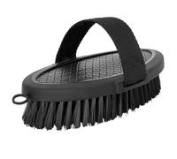 START Brosse de toilettage ergonomique pour chevaux, avec sangles et poils souples, idéale pour le toilettage et le changement de pelage, noire