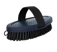 START Brosse de toilettage ergonomique pour chevaux, avec sangles et poils souples, idéale pour le toilettage et le changement de pelage (bleu foncé)