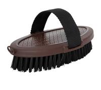 START Brosse de toilettage ergonomique pour chevaux, avec sangles et poils souples, idéale pour le toilettage et le changement de pelage (marron)