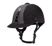 Start Casque Équitation Adulte - Réglable & Protection Fiable pour Sécurité Maximale - Ventilation Avant/Arrière & Visière Soleil - Confort avec Doublure Lavable - Sport+ (S, Noir/Gris)