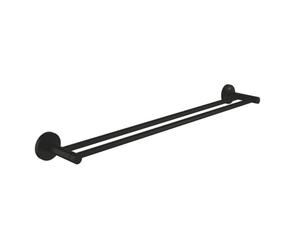 Start double barre porte serviettes en métal 65,4 cm et fixations cachées, noir mat (412032430)