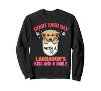 Start Each Day with A Labrador Dog Kiss Smile Puppy Sweatshirt
