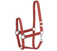 Start Economic Licol pour chevaux - Réglable en nylon avec mousqueton - Robuste et confortable - Matériau doux et résistant aux taches (rouge, Full (demi-sang)