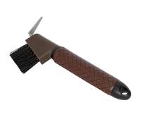 START Grattoir à sabots, avec brosse, ergonomique, pour chevaux, robuste, 2 en 1, avec poignée antidérapante pour un entretien facile et sûr des sabots (marron)