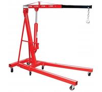 Start Grue de levage de chèvres pliable sur roues, capacité 2 tonnes, bras réglable en 4 positions, dimensions ouvertes 158 x 106 x 156 cm, idéale pour les ateliers et les garages