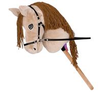 Start Hobby Horse Cheval de bataille en peluche avec bâton en bois - Cheval bâton réaliste avec longue crinière à coiffer - Cheval de jeu doux pour enfants (Bonnie (beige), A3)