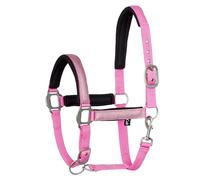 Start Licol en néoprène pour cheval, sang chaud, pur-sang - Licol d'écurie, licol de pâturage, 2 positions réglables au niveau de la mentonnière et de la têtière, sûr et résistant à la déchirure (rose