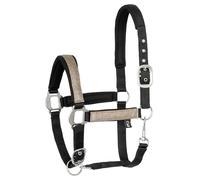 Start Licol en néoprène pour cheval sang chaud, pur-sang - Licol d'écurie, licol de pâturage, 2 positions réglables au niveau de la mentonnière et de la têtière, sûr et résistant à la déchirure (noir