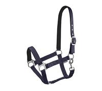 Start Licol pour cheval réglable - Licol en nylon avec rembourrage - Tailles : poney, cob, sang chaud - Confortable et robuste - Licol pour écurie et pâturage (bleu foncé, plein)