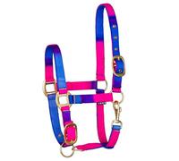 Start Licol pour chevaux - Licol réglable avec mousqueton, résistant et confortable - Licol d'écurie pour poney, cob, plein (sang chaud) (rose/violet/bleu, poney)